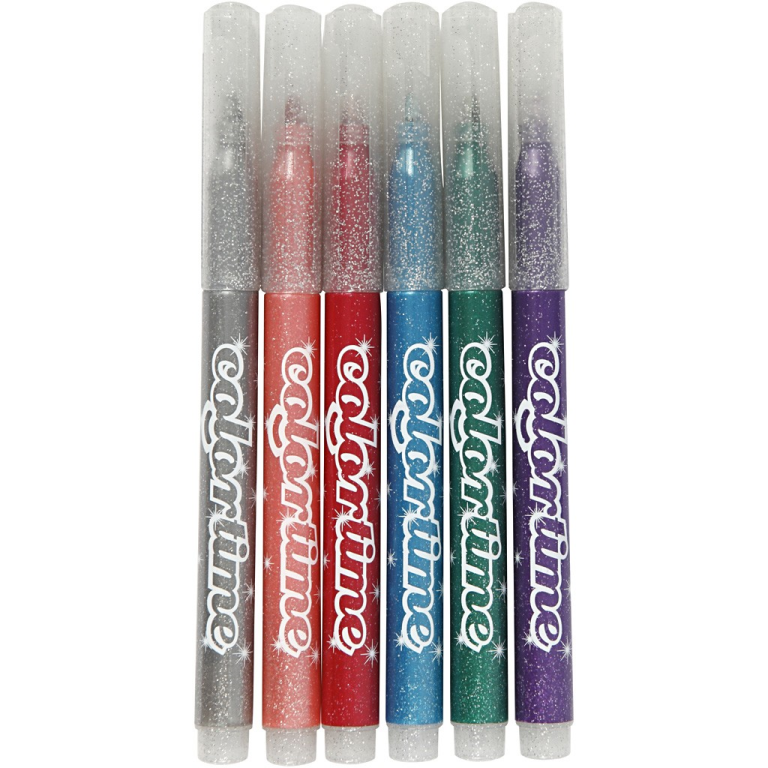 Colortime Glitterstiften Set 6 stuks