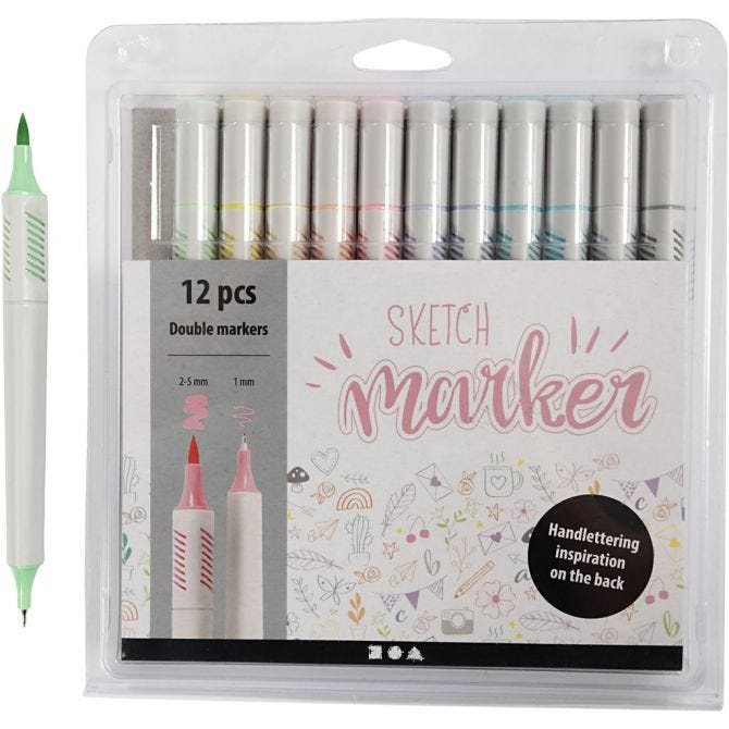 CC Sketch Markers Double Set 12 pieces Pastel