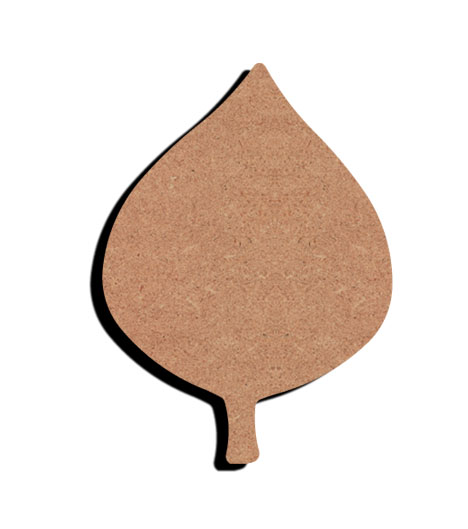 MDF Figuur Blad met Steel 10 cm