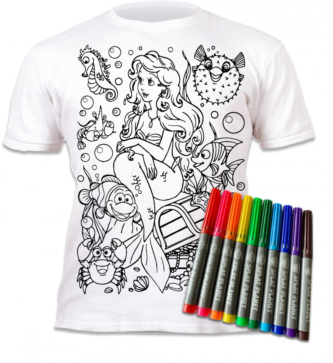 Splat Planet T-Shirt Colouring Set Mermaid 3 - 4 Years