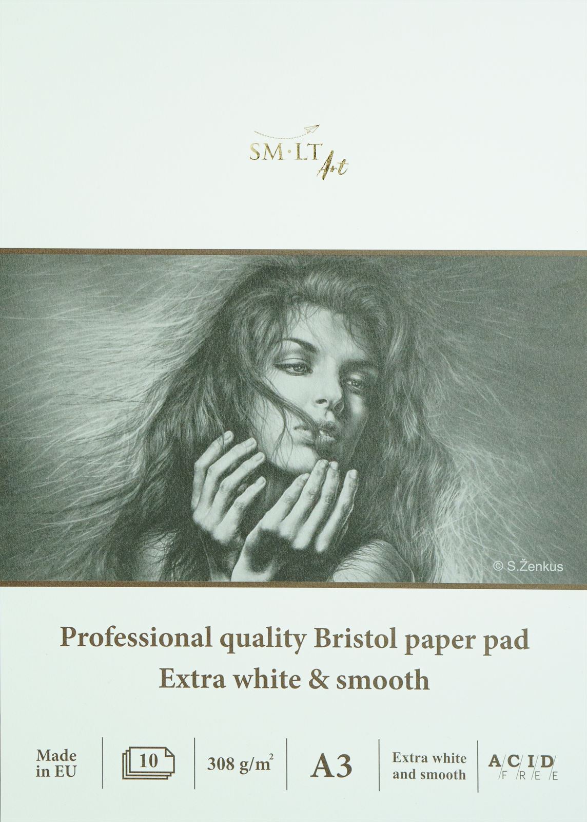 SMLT Drawing Pad Professional Bristol A3 308gsm 10 sheets