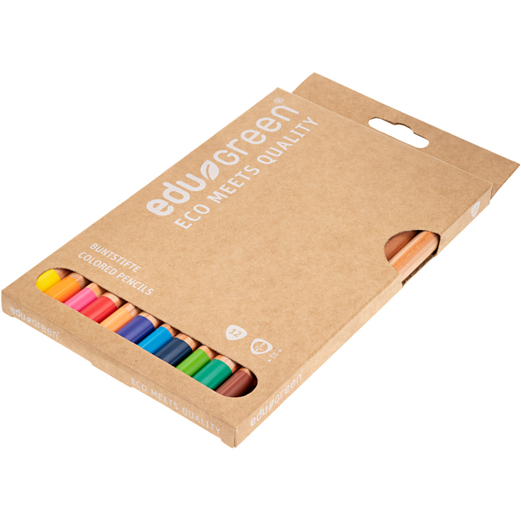 Edu Green Jumbo Kleurpotloden Set 12 stuks