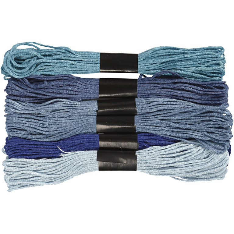 CC Stickgarn 1 mm Blau 6 Farben