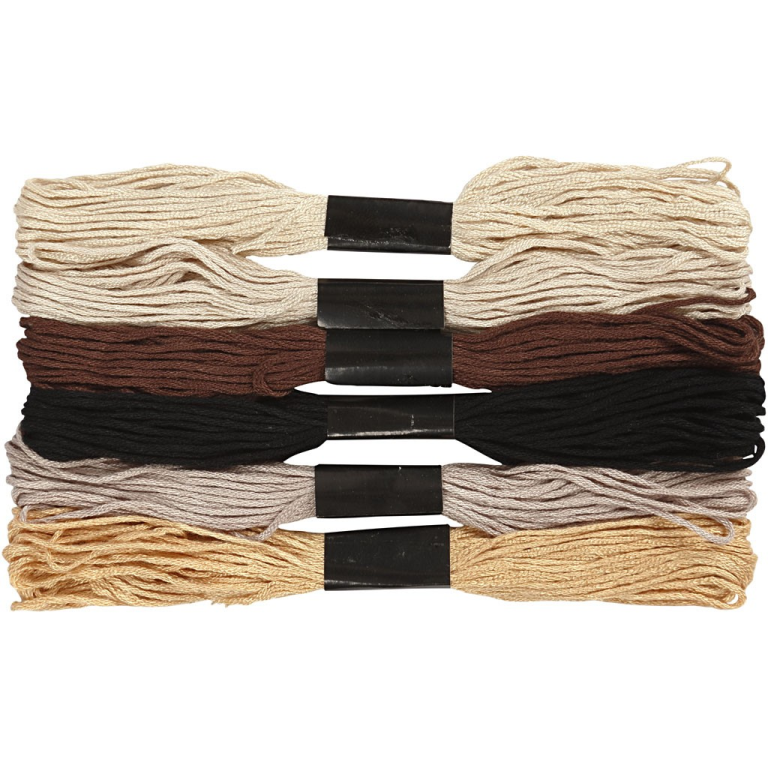 CC Embroidery Thread 1 mm Brown 6 colors