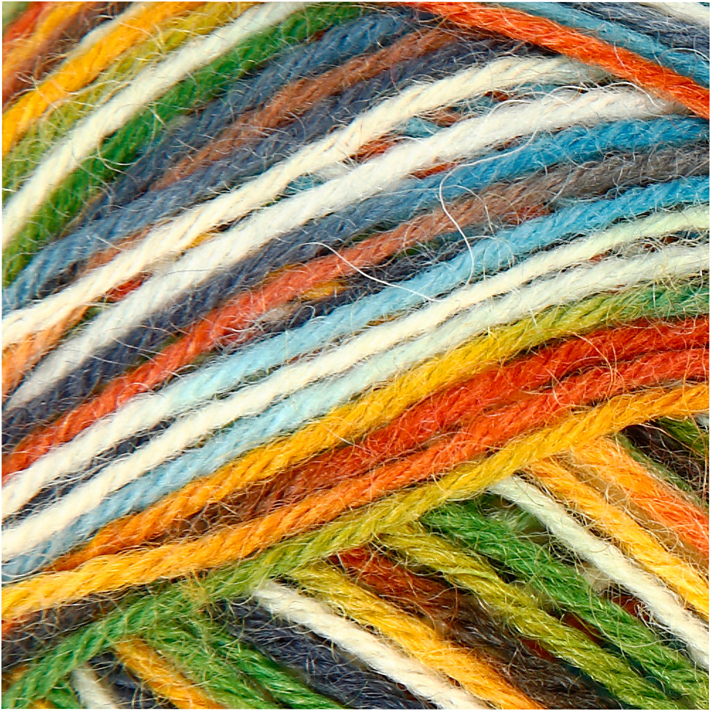 CC Creotime Sokkenwol 50gr Multigekleurd Groen Blauw