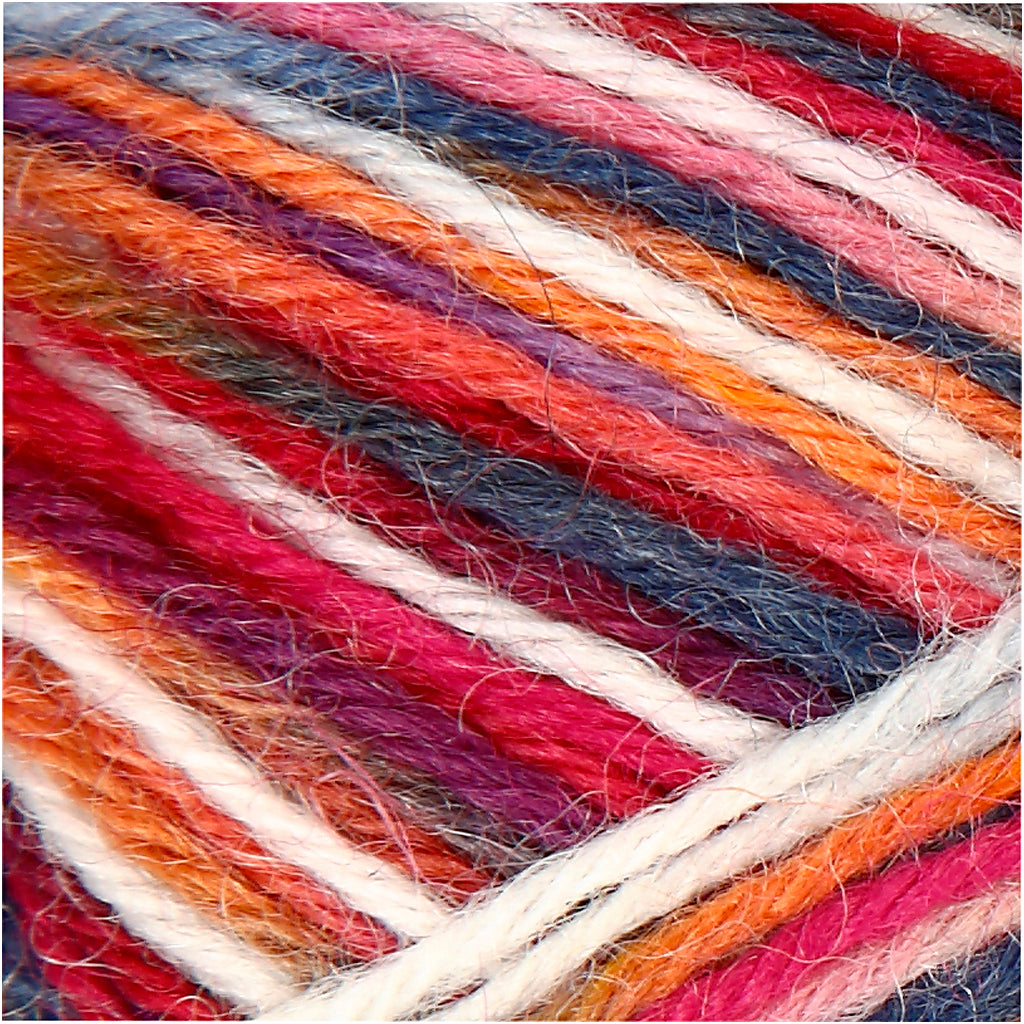 CC Creotime Sokkenwol 50gr Multigekleurd Blauw Rood