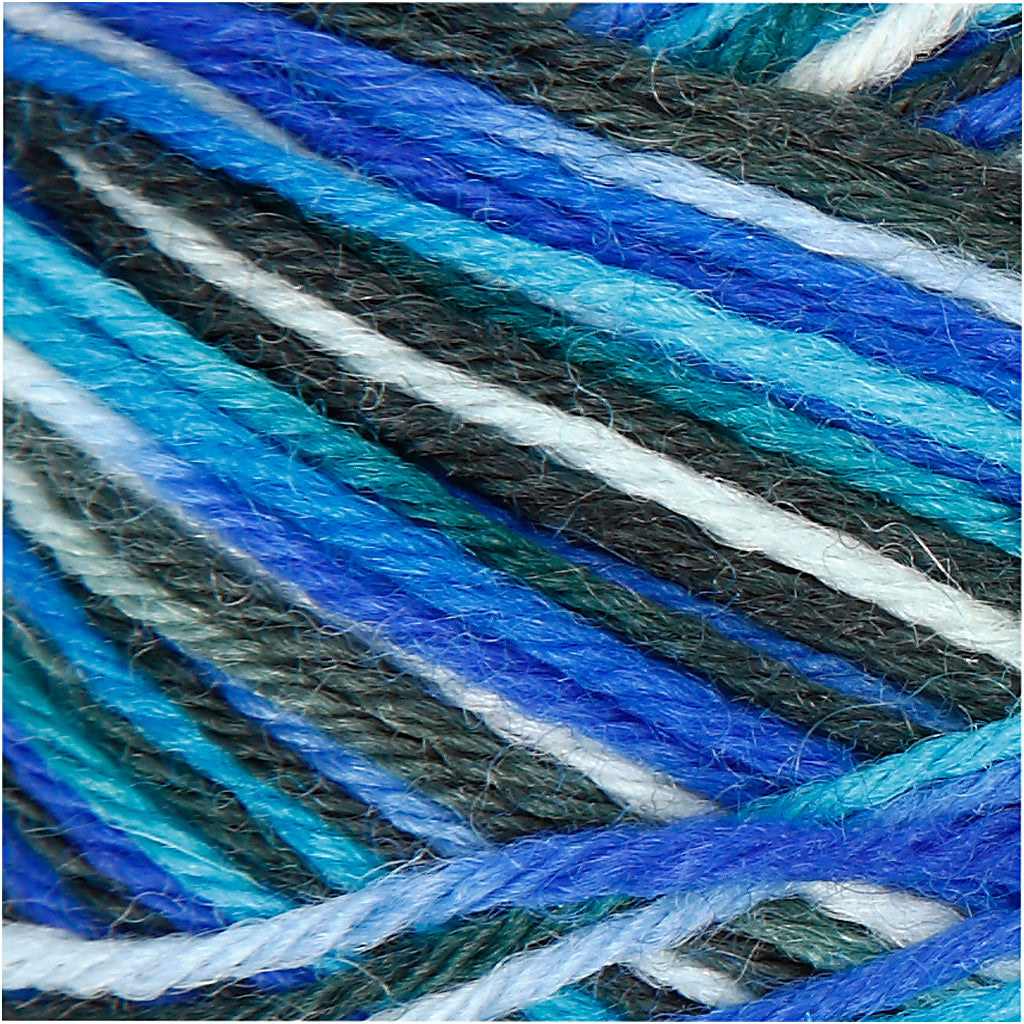 CC Creotime Sockenwolle 50g Bunt Blau Türkis