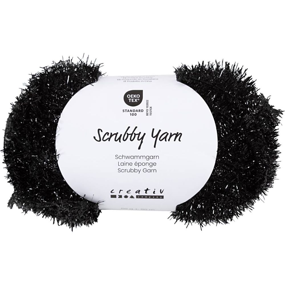 CC Scrubby Garn Garen Schwarz 50 gr