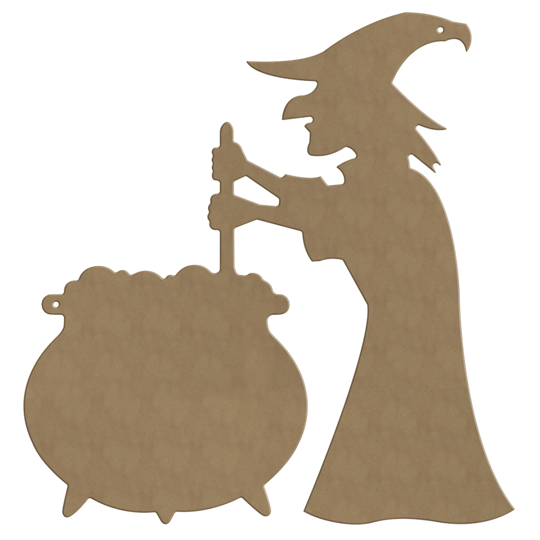 Gomille MDF-Figur 35x37 cm Hexe