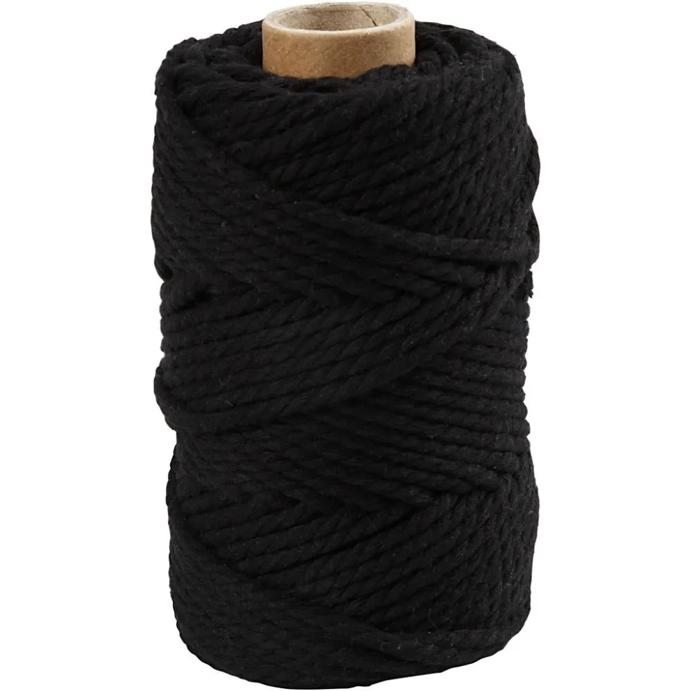 CC Makramee-Kordel 4 mm 55 m Schwarz