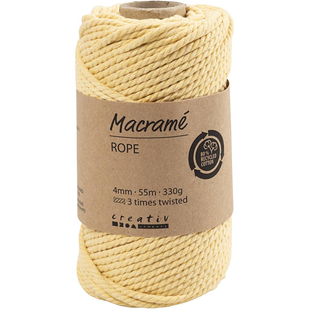 CC Macramé Koord 4 mm 55 m Lichtgeel