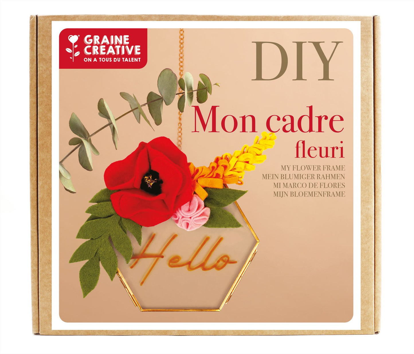 GC DIY Kit Vilten Bloemen Frame Hanger Hexagon 5 x 5 x 5 x cm