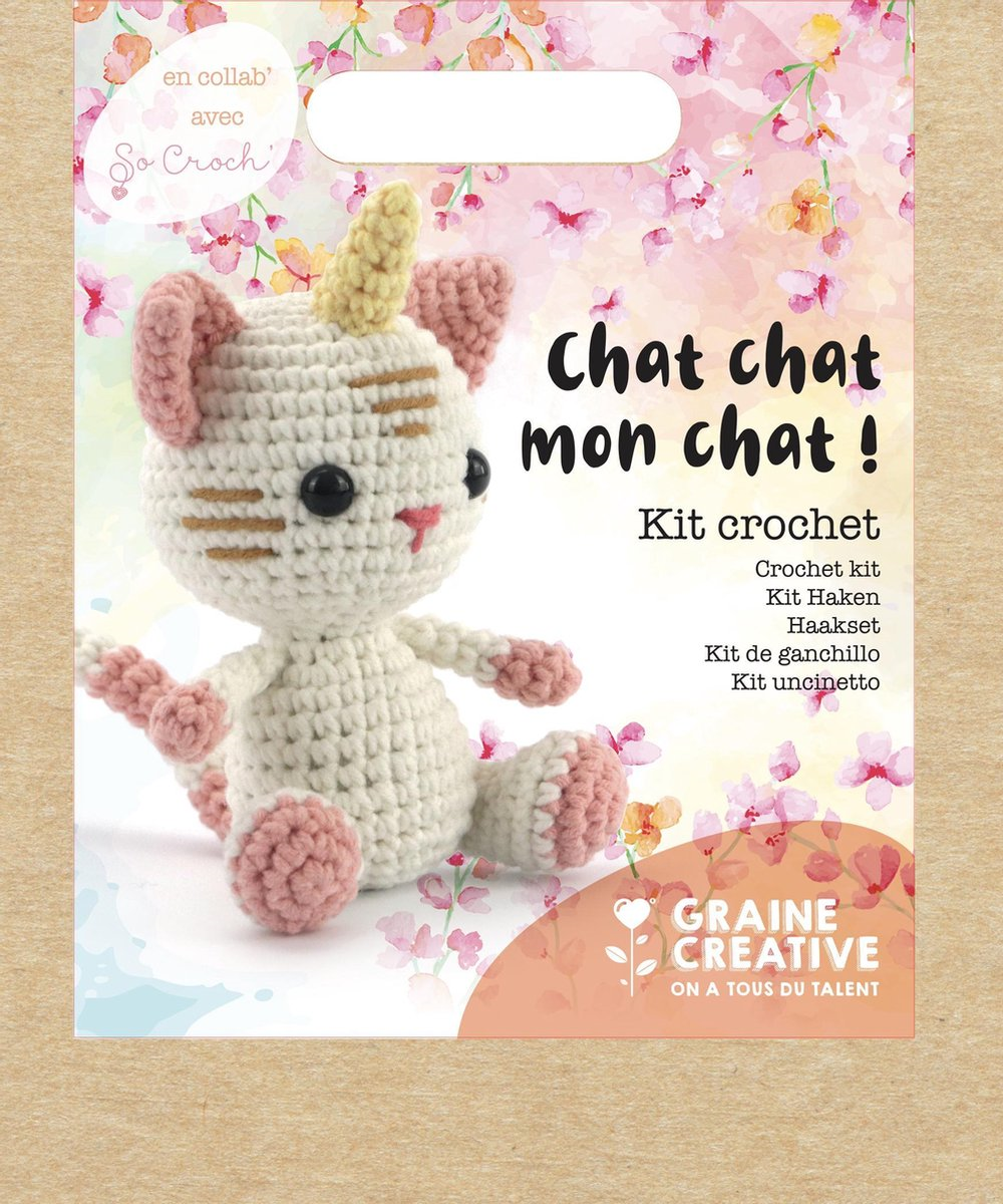 GC Amigurumi Häkelset Katze mit Horn 15 cm