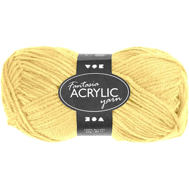 CC Fantasia Acrylic Yarn 50g Light Yellow
