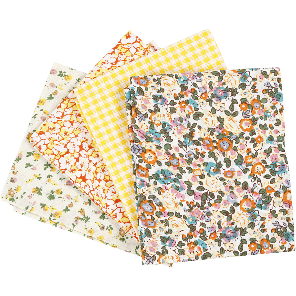 CC Patchworkstoff 45x55 cm Gelb 4 Stück
