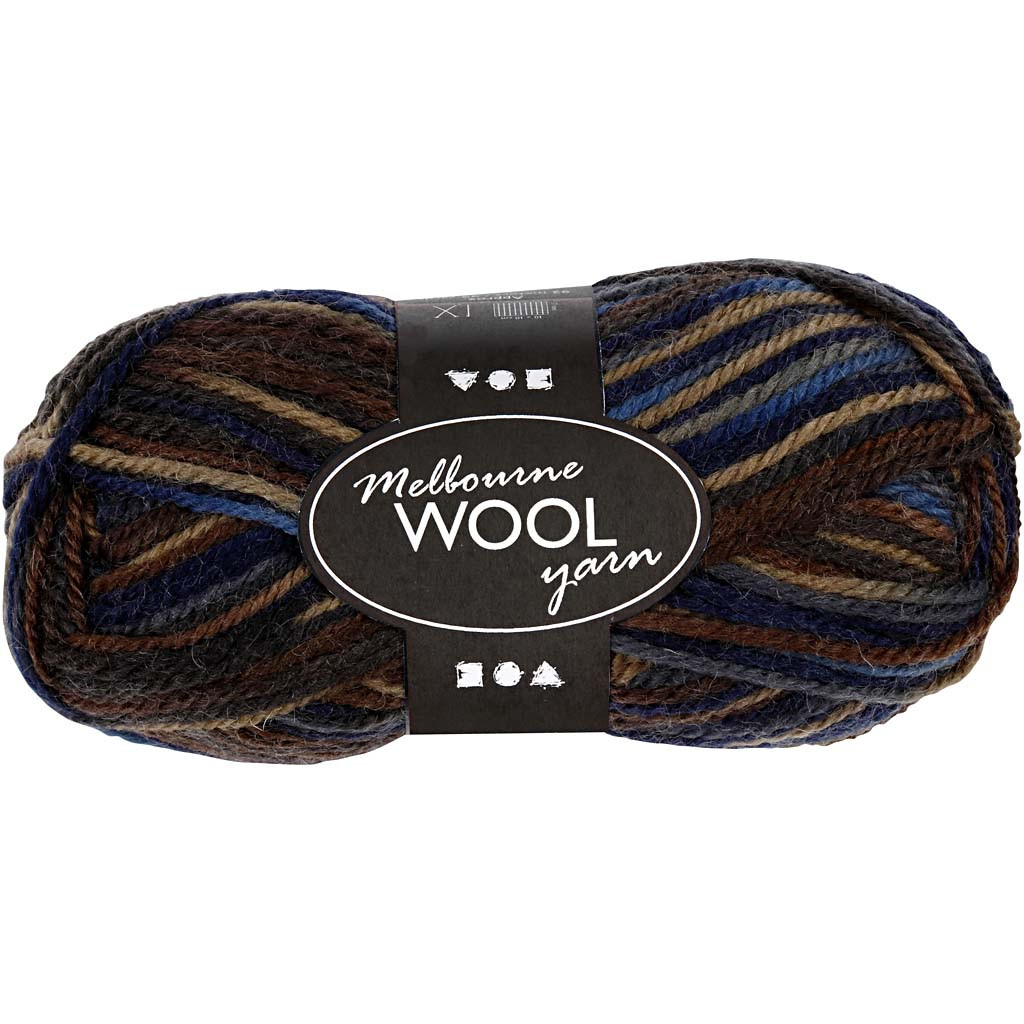 CC Melbourne Wolgaren 50gr Multigekleurd Blauw Grijs