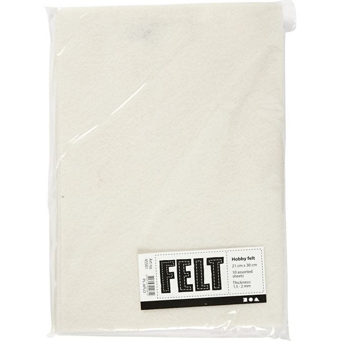 CC Hobbyfilz A4 Off-white 10 Stück