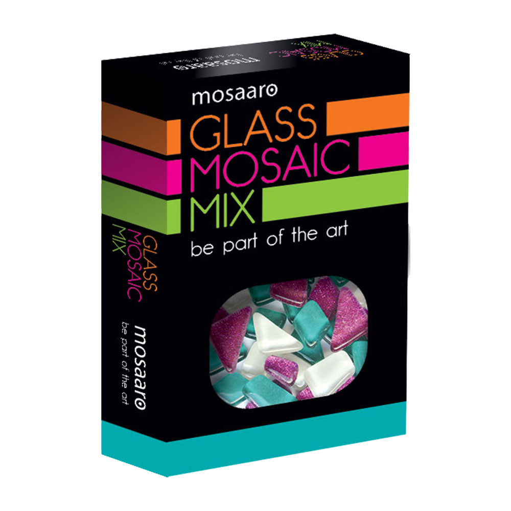 Mosaaro Mozaiek Materialenset Mix: Wit, Turquoise, Glitter Paars MA5004