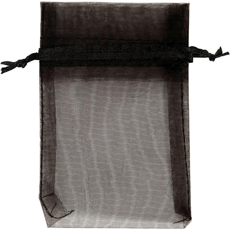 CC Organzasäckchen 7x10 cm Schwarz 10 Stück