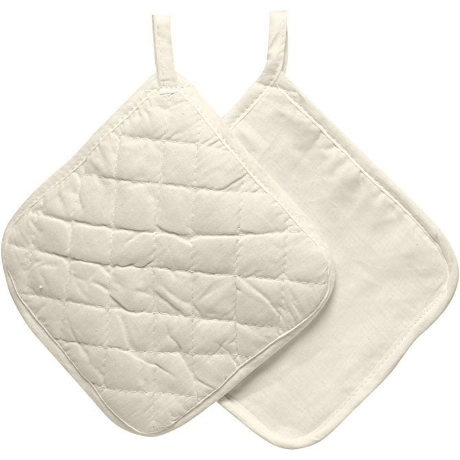 CC Cotton Pot Holders Set 20x20 cm Natural 4 pieces