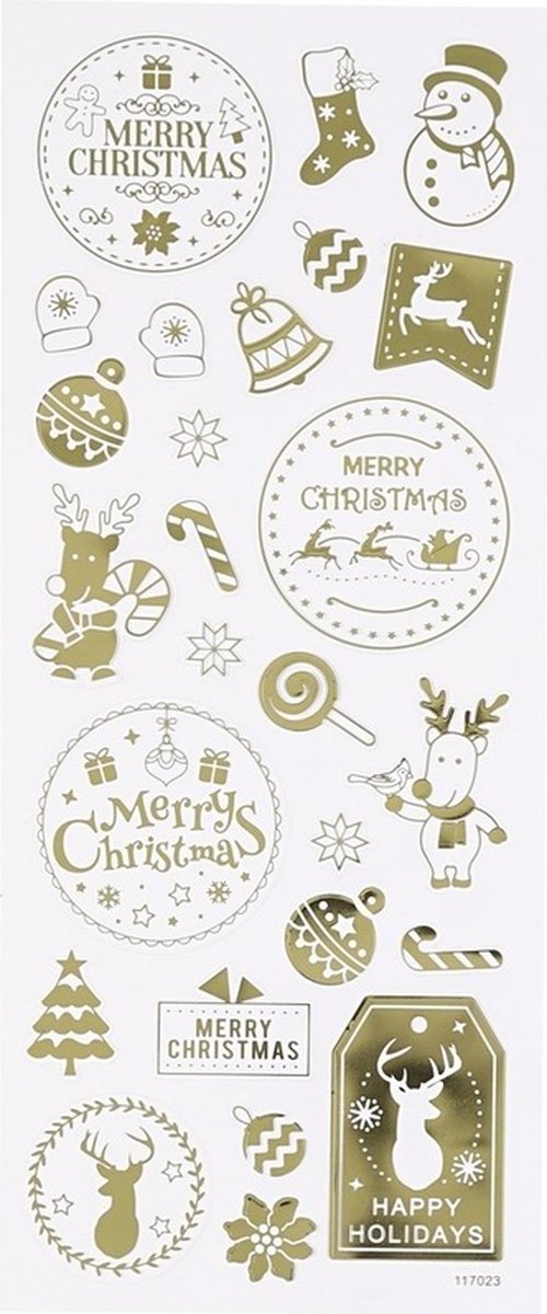 CC Aufkleberbogen Weihnachten Gold 10x24 cm