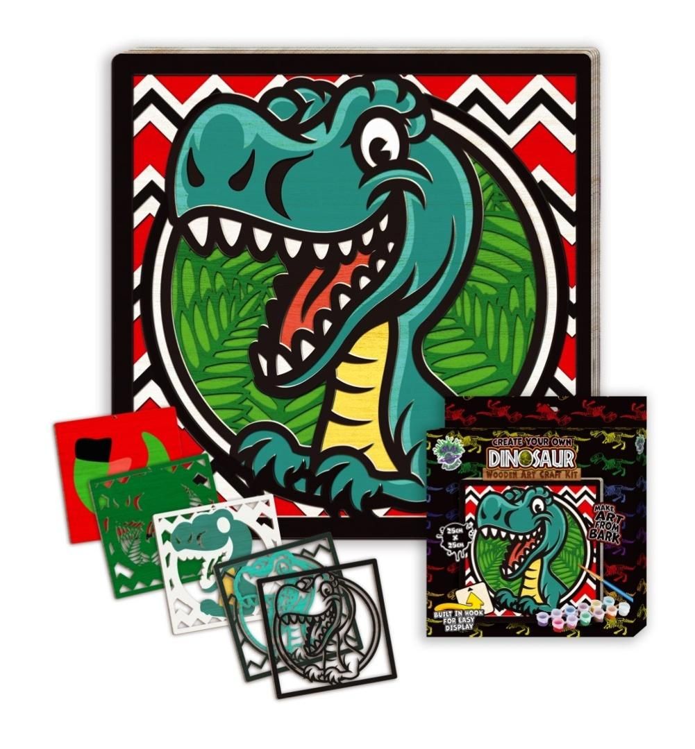 Splat Planet Wood Art Set Dino 27 x 26 x 3,5 cm