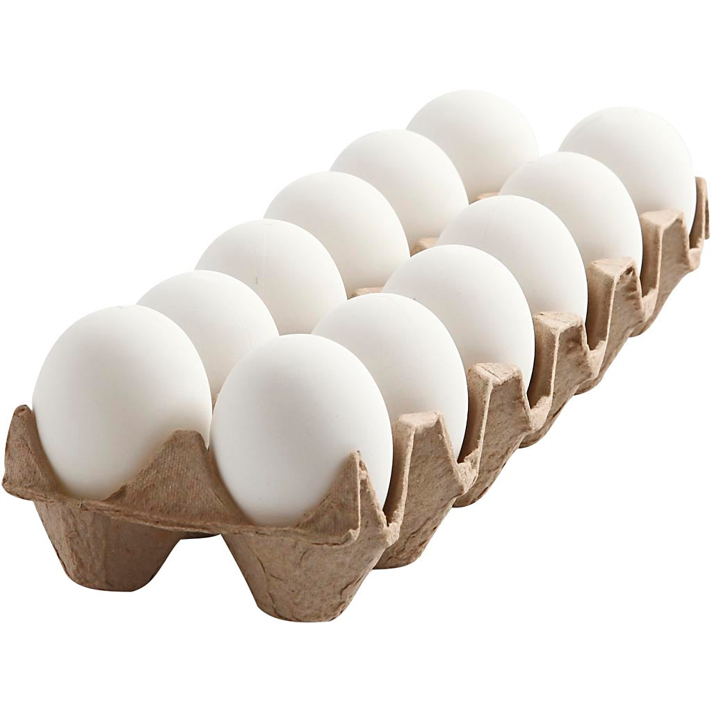 CC Plastic Eieren 6 cm Wit 12 stuks
