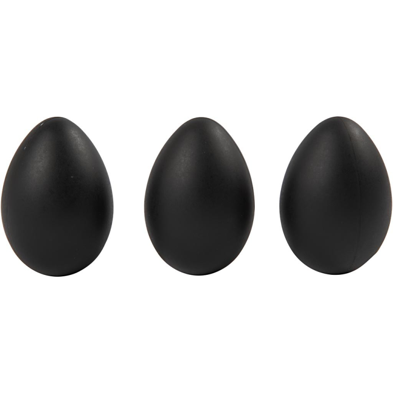 CC Plastic Eggs 6 cm Black 12 pieces
