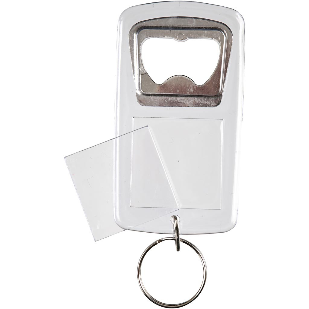 CC Keychain with Bottle Opener 8x4.5 cm Transparent 5 pieces