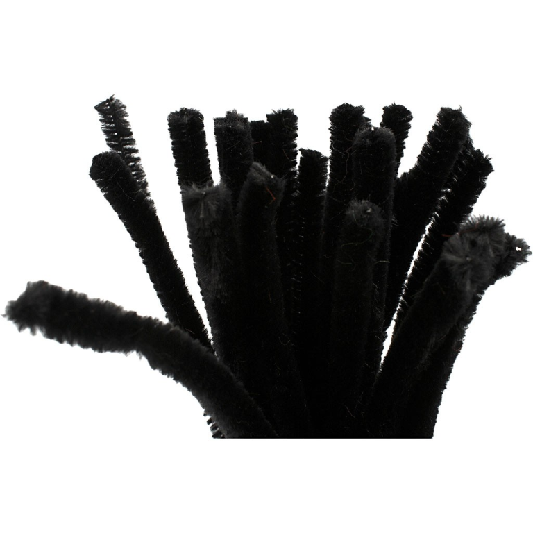 CC Chenilledraad Zwart 9mm 25 stuks