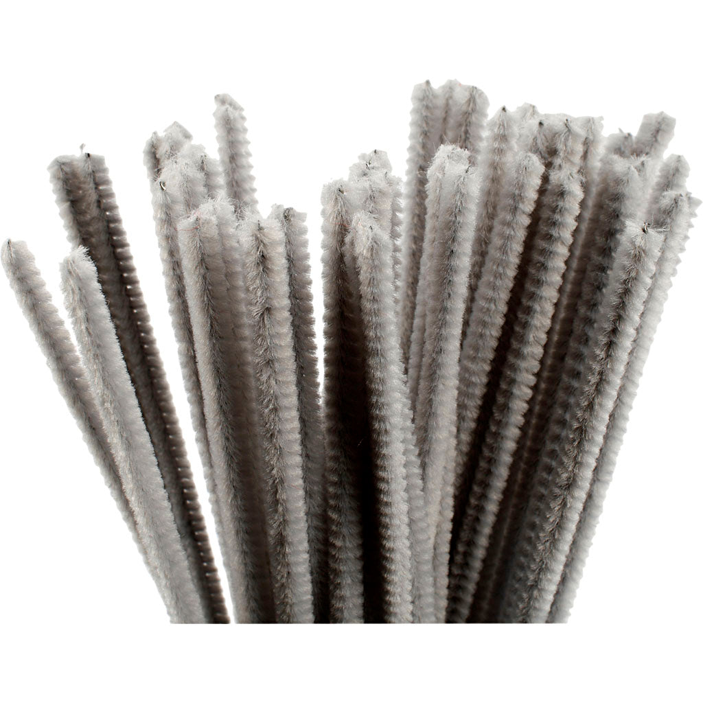CC Chenilledraad 6 mm Grijs 50 stuks