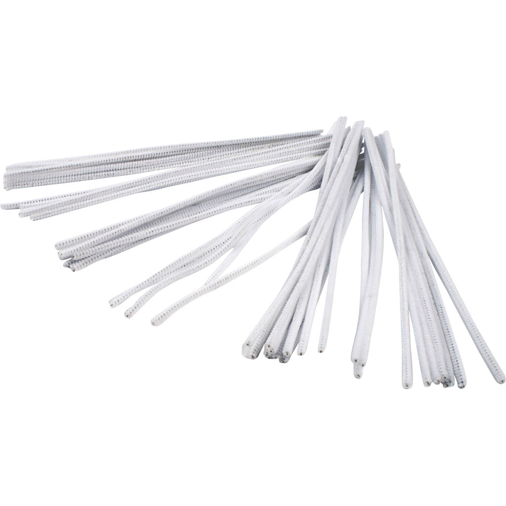 CC Chenilledraht 6 mm Weiß 50 Stück