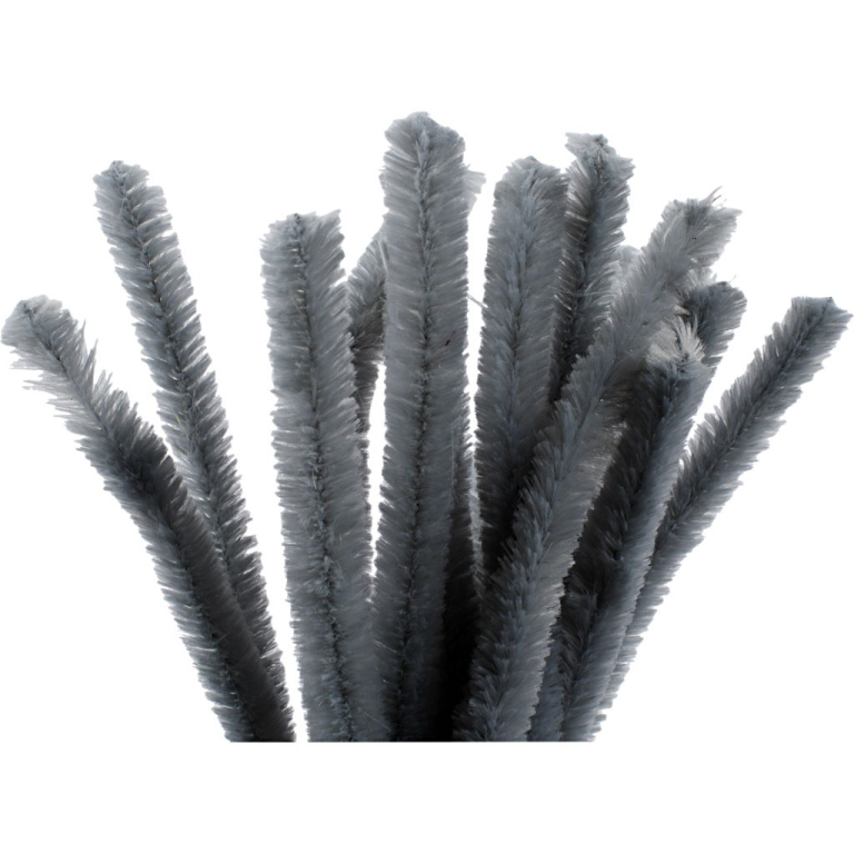 CC Chenilledraad Grijs 15mm 15 stuks