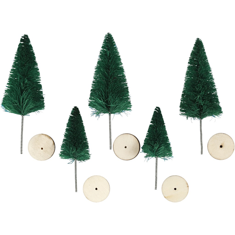 CC Miniatur-Weihnachtsbäume 40-60mm Grün 5 Stück