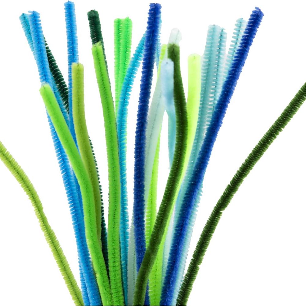 CC Chenille Wire 25 Pieces Blue Green Harmony