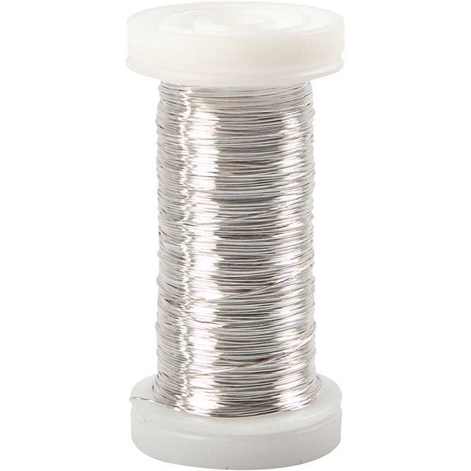 CC Verzilverd Draad d:0.3 mm 100m