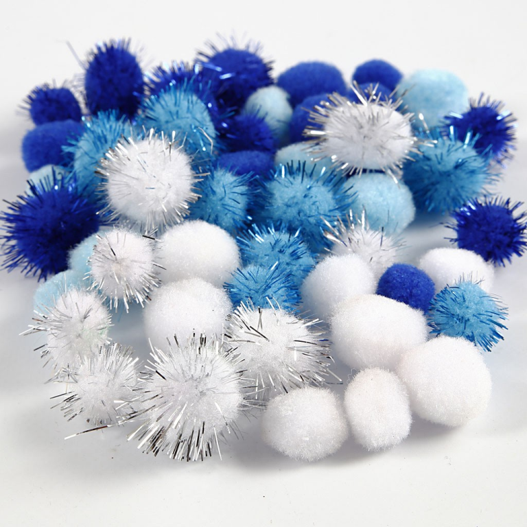 CC Pompons Blue Harmony 15-20mm 48 pieces