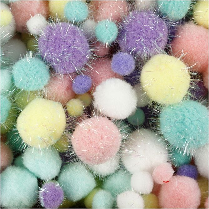 CC Pom-Poms 15-40 mm Multi 400 Stuks