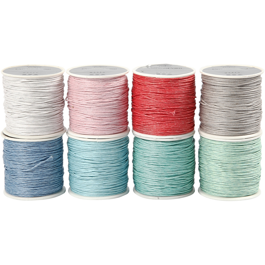 CC Baumwollkordel Set 1 mm Pastell 8x40 m