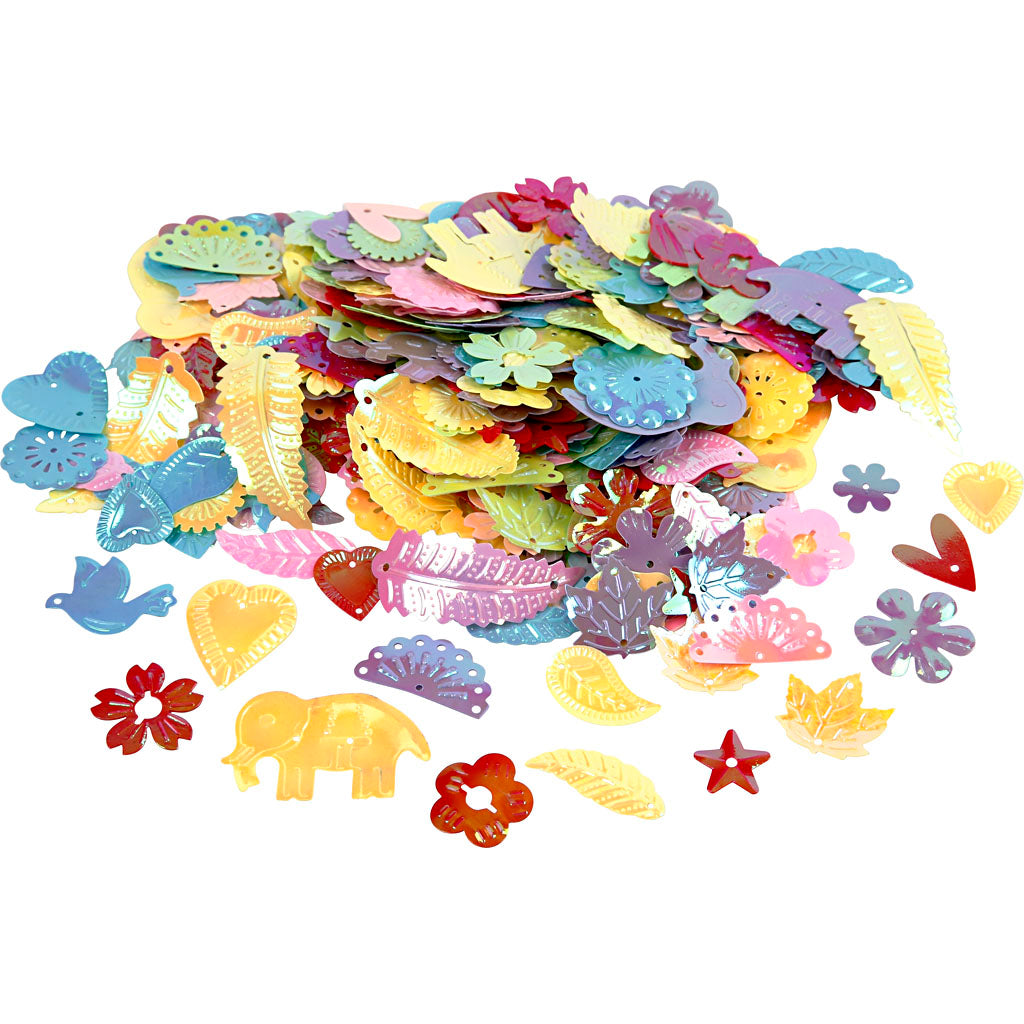 CC Paillettenmix Ethnisch Pastell 15-45 mm 35 gr
