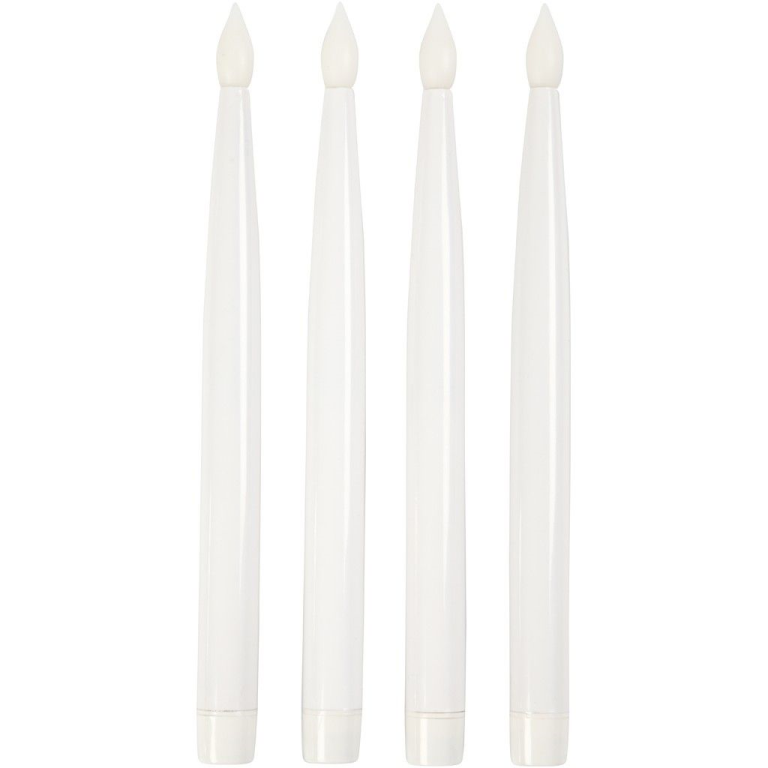 CC LED Kunstkerze 27,5 cm Weiß 4 Stück