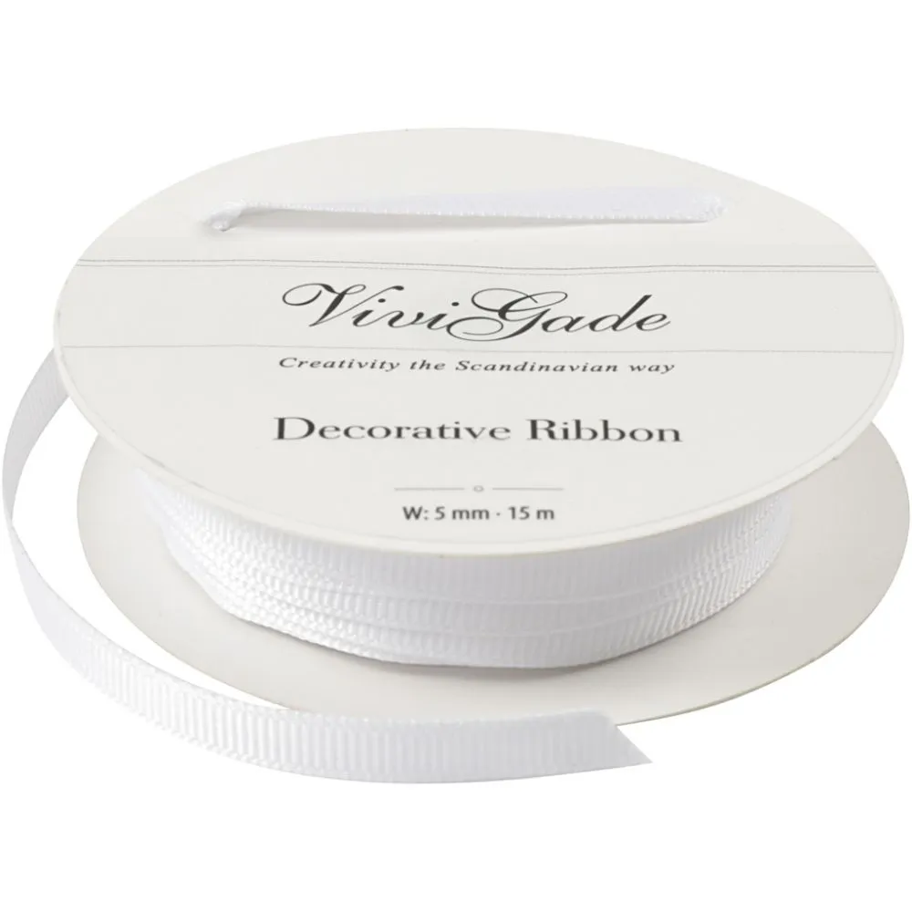 Vivi Gade Grosgrain Lint 5 mm 15 m Wit