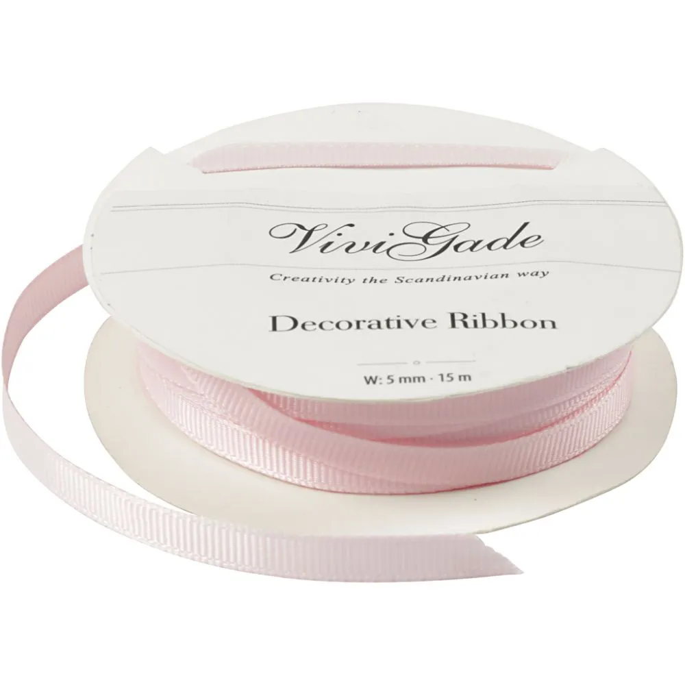 Vivi Gade Grosgrain Ribbon 5 mm 15 m Light Pink