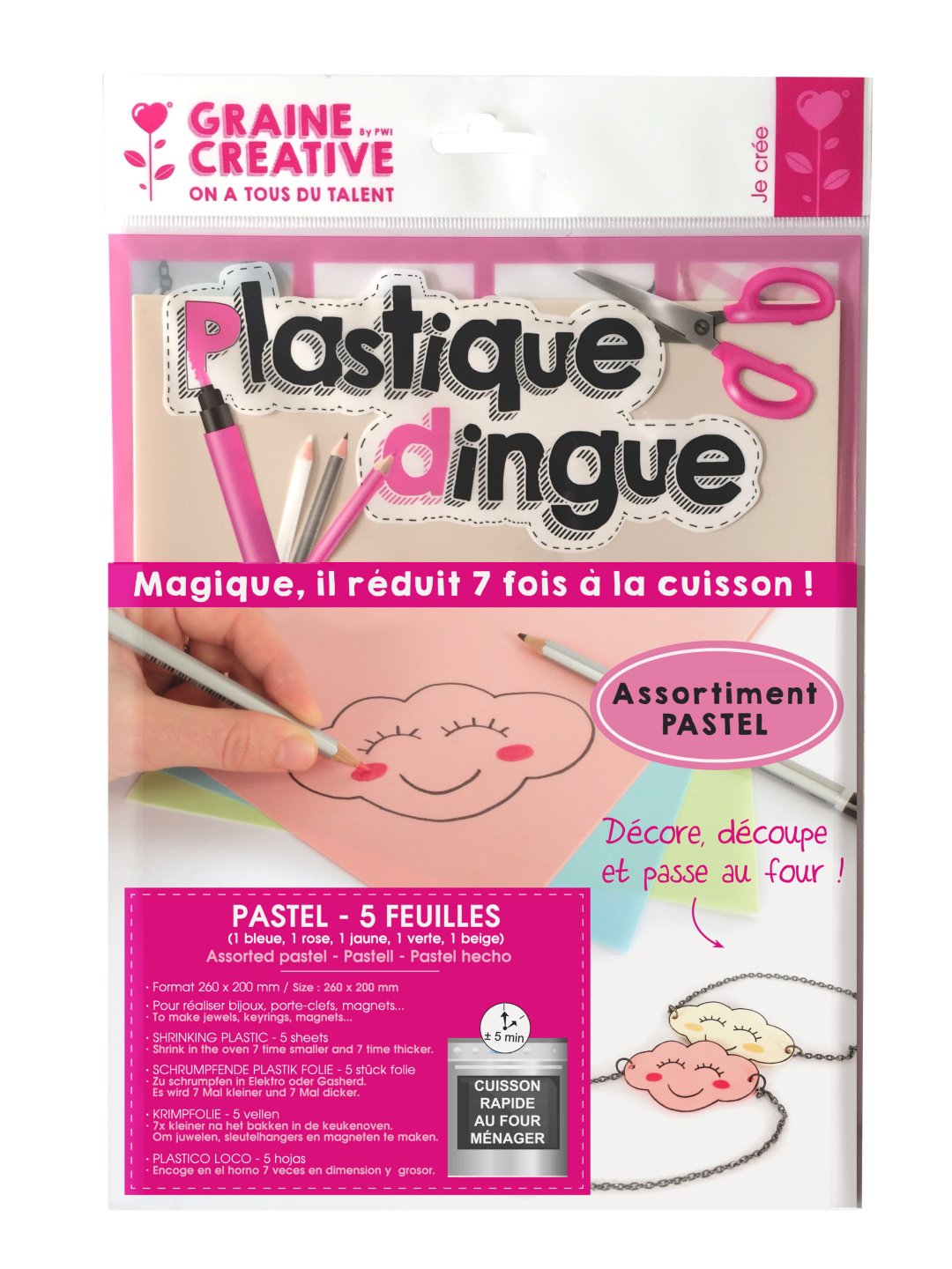 GC Krimpfolie A4 Pastel 5 vel