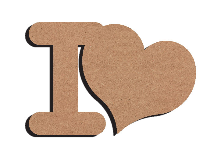 MDF Figuur I Love 15 cm