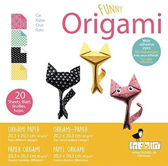 Fridolin Funny Origami 20x20 cm 20 Blatt 80 g Katzen