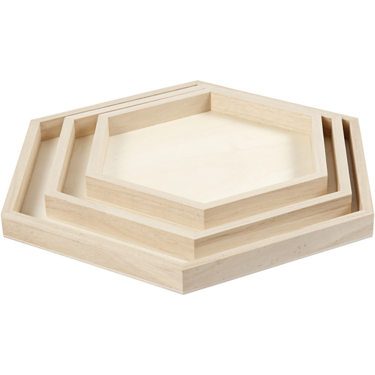 CC Holzbriketts Hexagon Set 3 Stück 21-31 cm