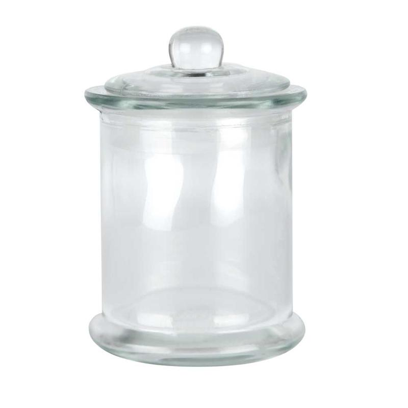 CC Glass Jar with lid, h: 14.5 cm D 8 cm, 10 pieces