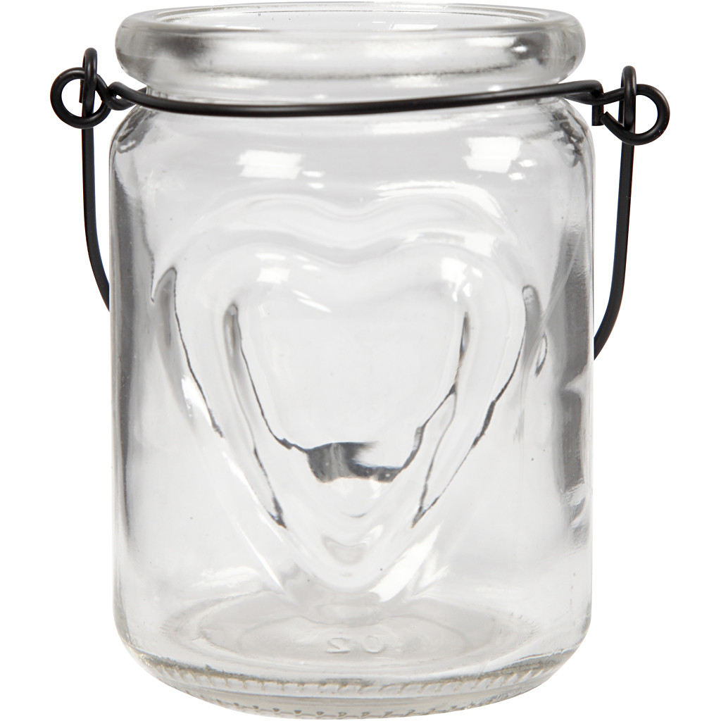 CC Glazen Lantaarn Hart 9,5 cm 2 stuks
