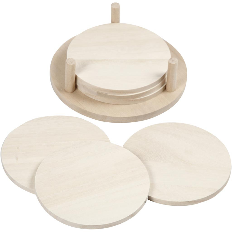 CC Houten Ronde Onderzetters 9,5 cm 6 stuks